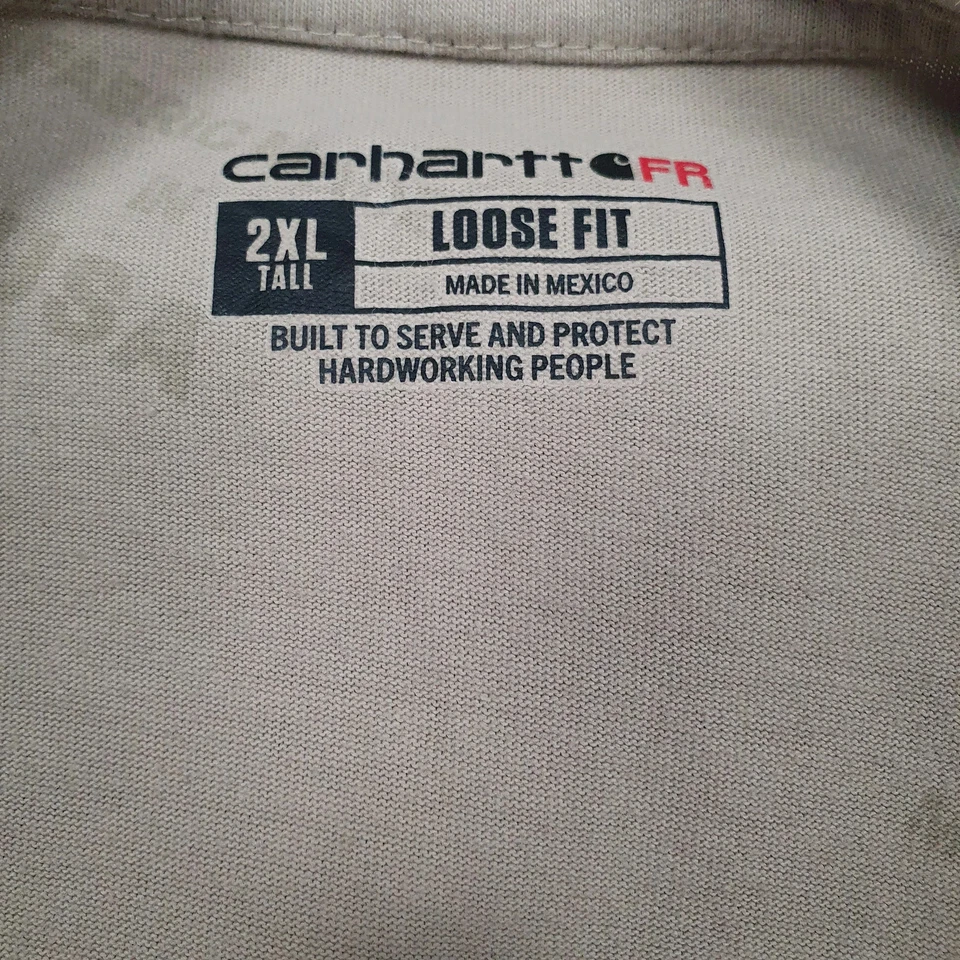 CARHARTT Brown T Shirt Tee Long Sleeve Cotton Mens XXLT - Image 3 of 4