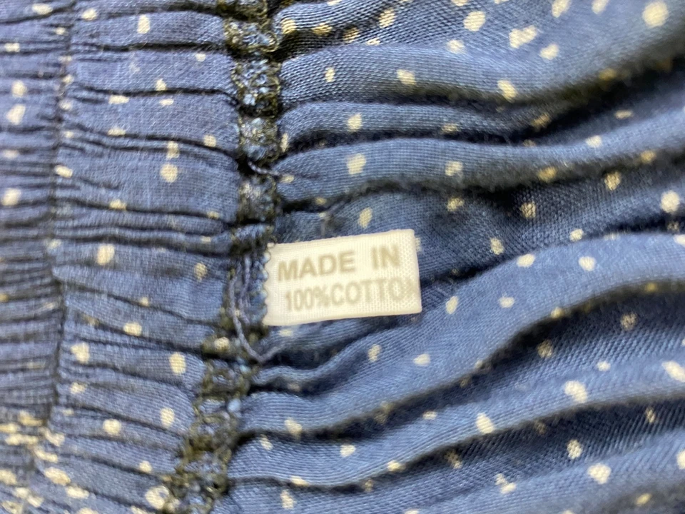 Blue Harem Pants Polka Dot 100% Cotton MC Hammer Eighties Large Casual Bohemian - Image 4 of 4