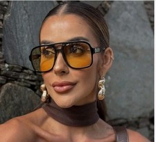 Retro Square Sunglasses for Women Men Classic 70s Oversized Square Sun...