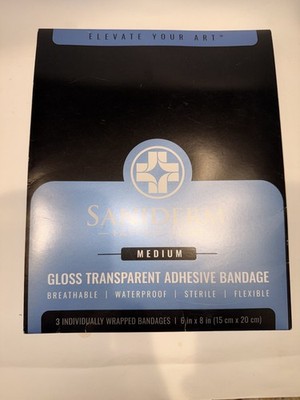 SANIDERM Tattoo Aftercare Adhesive Bandage Sz Medium 6''x8'' x3 3pks 9 Total New