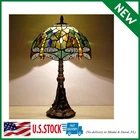 Antique Tiffany Dragonfly Table Lamp - Stained Glass Reading Light 19
