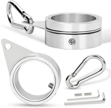 1.5" Flag Pole Rings, 2 Pcs Aluminum Alloy Spinning Flag Pole Ring Clips Swivels