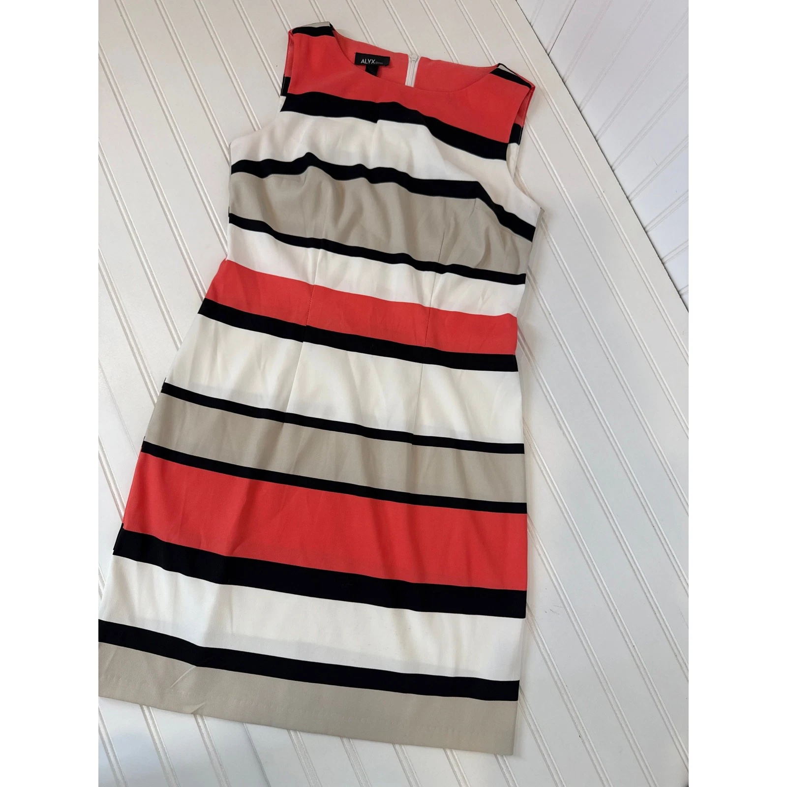 Abito tubino London Times scollo a cappuccio e tubino a righe Alyx taglia 8