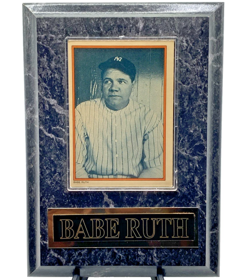 1985 Babe Ruth 7" X 5" wall Plaque Topps Circle K Collector Series Card #2 GOAT - Image 2 of 4
