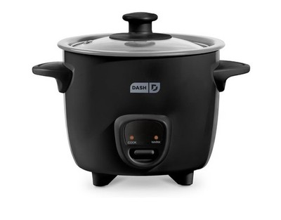 Dash Mini Rice Cooker, 2-Cup Removable Ceramic Nonstick Pot, Black