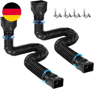2 Stück Regenrinnen Fallrohr Ablauf, Flexible Regenrinnen Fallrohr Verlängerung,