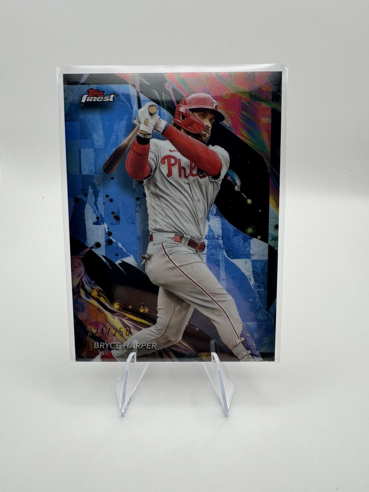 2024 Topps Finest Uncommon Sky Blue Refractor 224/250 Bryce Harper #131 16s2