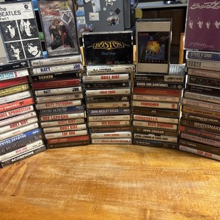 Huge Vintage Cassette Tape Lot 70 Classic Rock Pop 80s 90s Metal Tapes Beatles