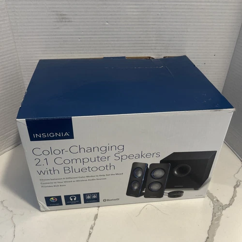 Insignia- 2.1 Bluetooth Lighted Speaker System (3-Piece) - Black