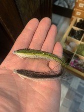 2 Stück Tube Streamer  MEERFORELLE Fliegenfischen Fliegenrute Sandaal  Fliege