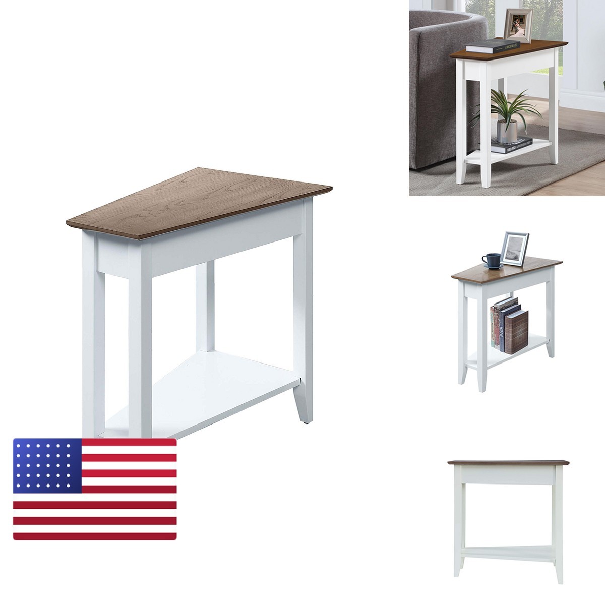 Convenience Concepts American Heritage Wedge End Table 24" Driftwood