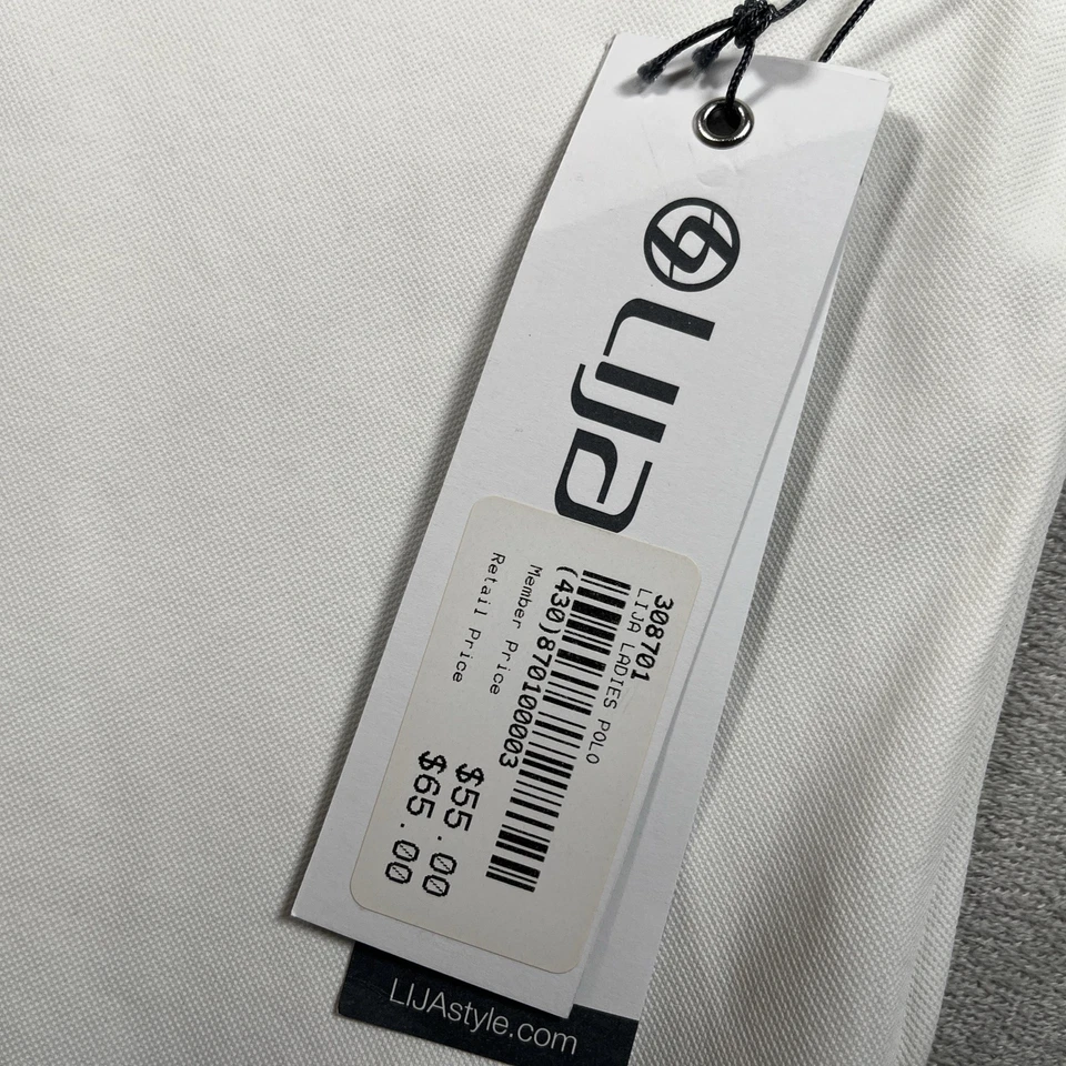 Lija Relaxed Polo Shirt Size L Relaxed Golf White Short Sleeve Multicolor Button - Image 2 of 4