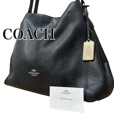 COACH Shoulder Bag Tote Bag Pebble Leather Grain Leather Gold Charm