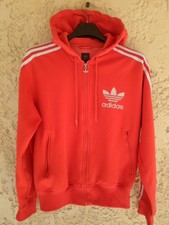 Veste ADIDAS à capuche rétro vintage TREFOIL rouge jacket hoodie S
