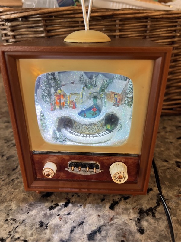 Roman Retro TV Musical Box Christmas Train Scene - Lights & Train Only Works