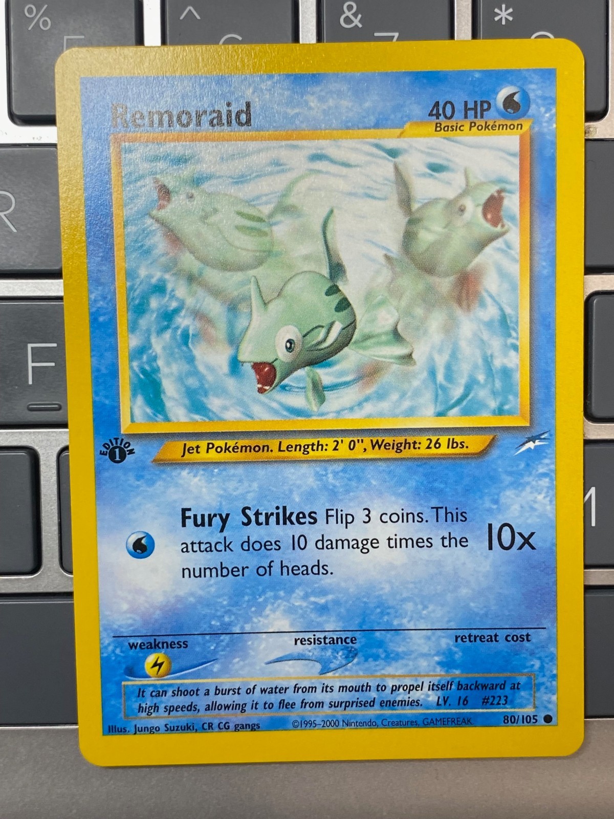 Pokemon Remoraid Neo Destiny 80/105 1st edition near mint condition card