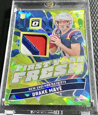 2024 Drake Maye Patriots 15/49 Panini Donruss Optic Rookie 3-Color Patch #FYFDME