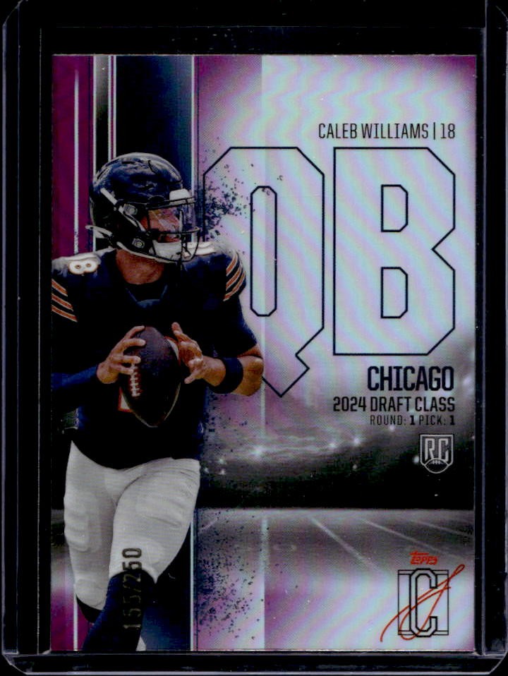 2024 Topps Signature Class Caleb Williams RC Chrome SP Refractor Magenta #/250