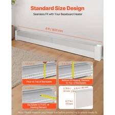 VEVOR Baseboard Heater Covers, Basic Series 6 ft Standard Electric Heating Unit