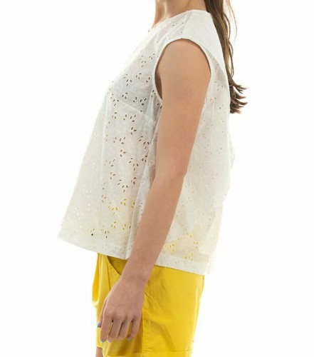PAUL & JOE SISTER Women's NWT Sz 0 White Benjamin Keyhole Floral Sleeveless Top - Imagen 2 de 12