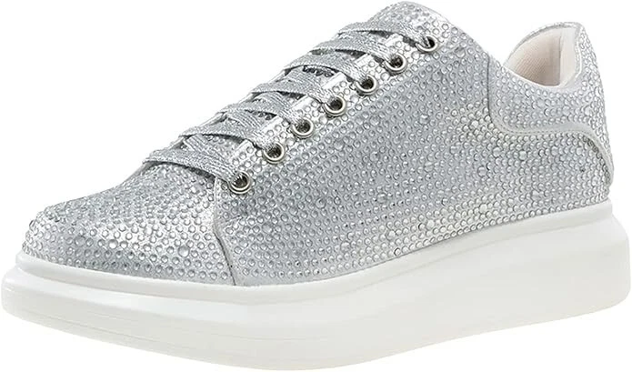 J75 Jump Slick Mens Silver Shoes Size 8 (rhinestones) New