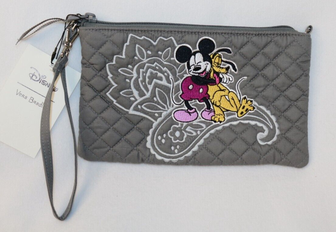 Vera Bradley RFID Convertible Wristlet Wallet Mickey Mouse Piccadilly Paisley