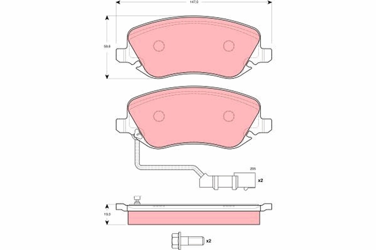 GDB1489 TRW Brake Pad Set, disc brake for LANCIA