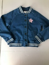 Jack Cat Denim Jean Jacket Girls Size Small Graphic Pockets Snap Closure