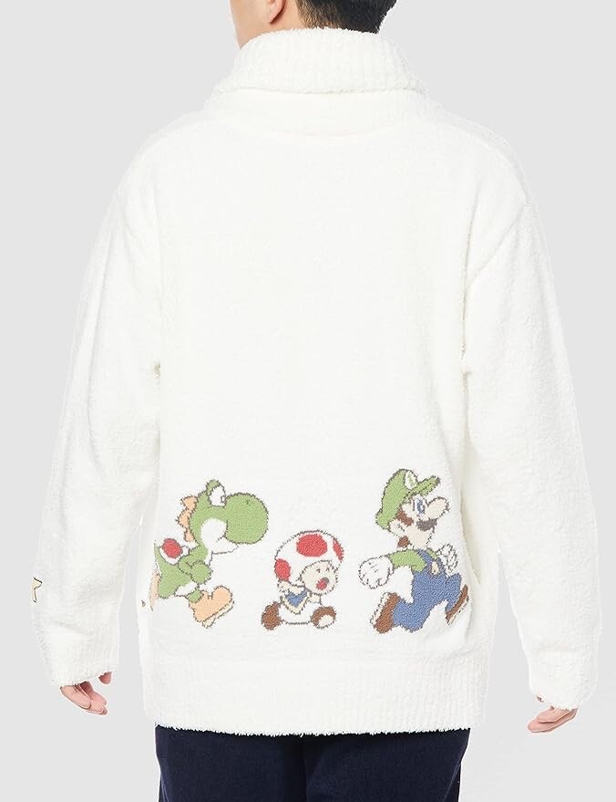 Gelato Pique Super Mario Unisex White Cardigan (One Size Fits All