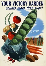 YOUR VICTORY GARDEN COUNTS MORE World War 2 Giclee Poster Fine Art Repro 17x24