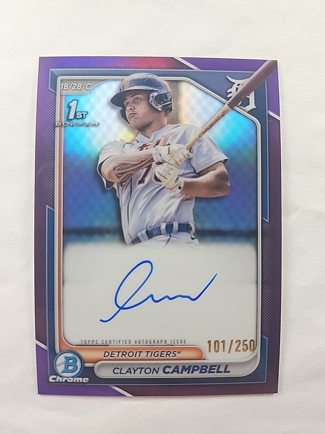 2024 Bowman Chrome #CPA-CCA Clayton Campbell 1st Auto Purple Refractor /250