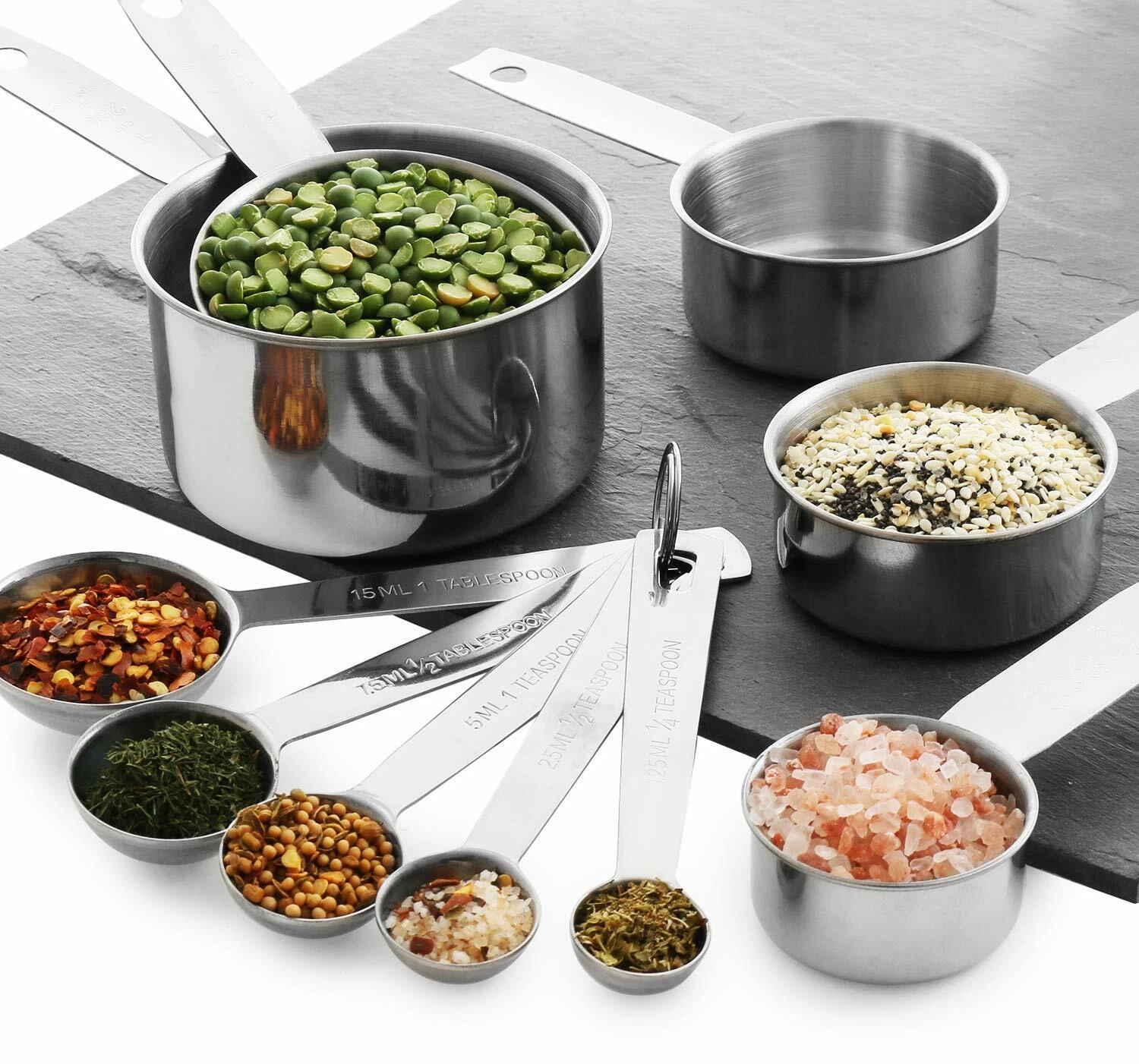 Stainless Steel Measuring Cups and Measuring Spoons 10-Piece Set, 5 Cups and 5 S
Opens in a new wind