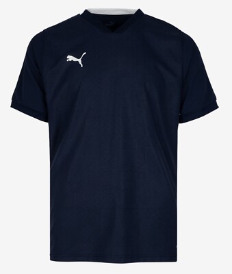 PUMA Men Team-Cup Shirts Athletic Navy Casual Tee Top Shirt Jersey 70537006