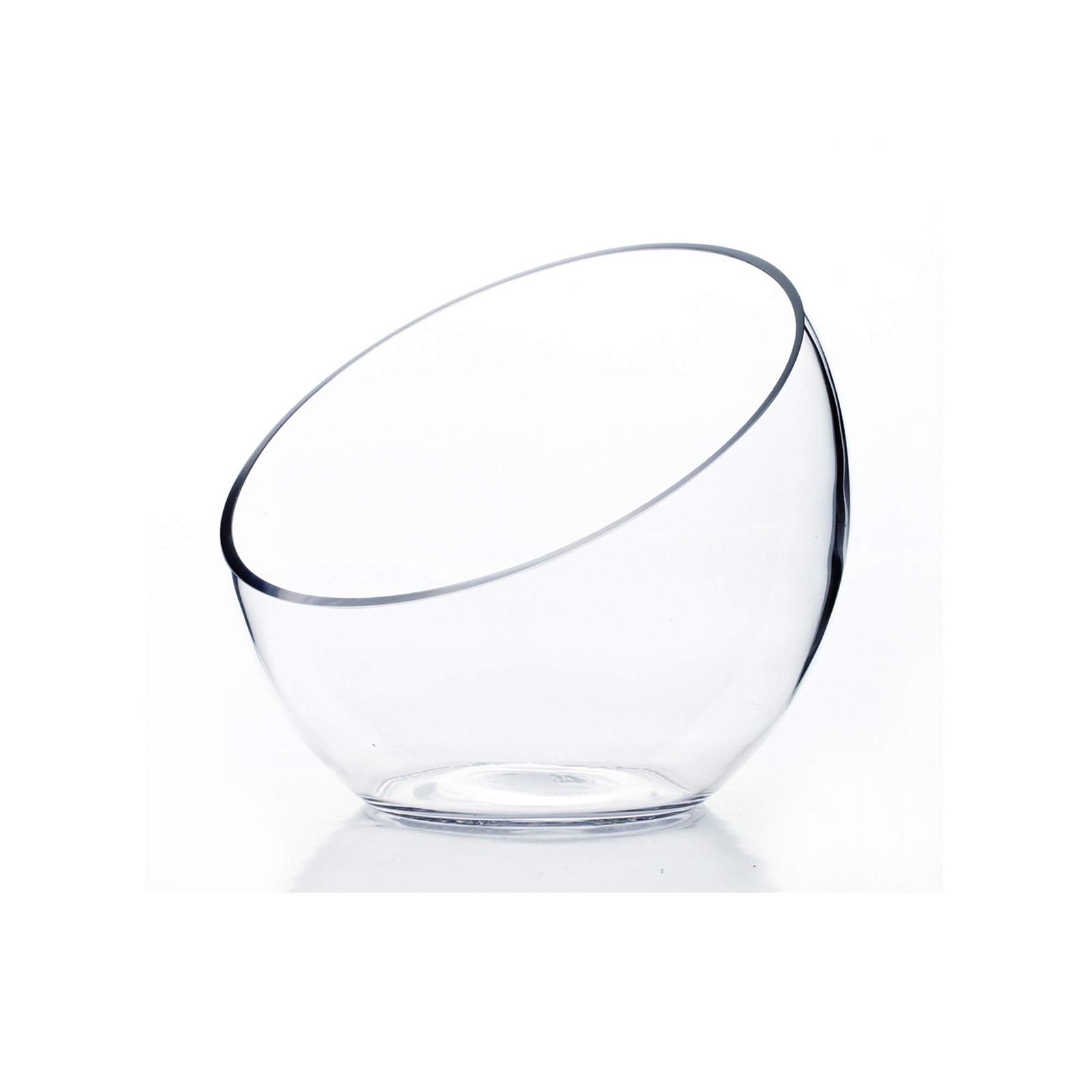 Clear Slanted Glass Bowl Vase for Terrariums Candy or Decor