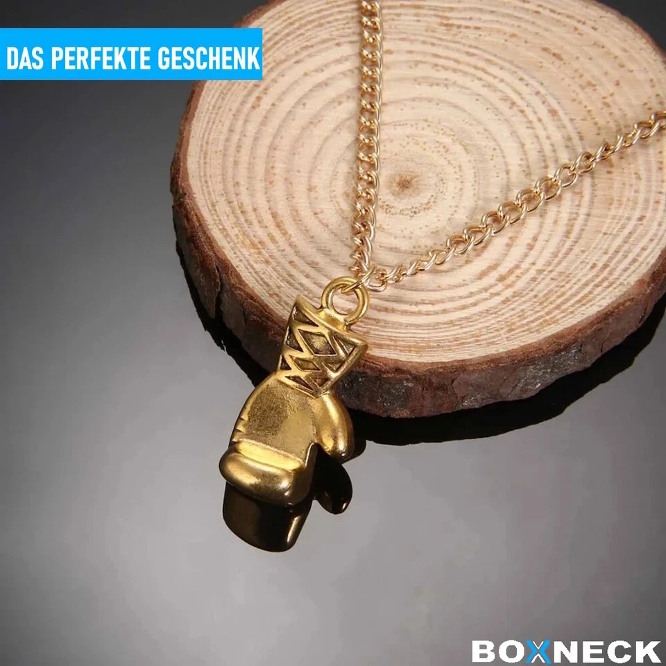 BOXNECK Boxhandschuh Halskette Edelstahl Boxen Punk Rock Kette in Silber / Gold - Bild 3 von 4