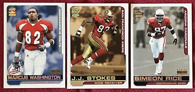 (3) 2000 Paramount HoloGold SN:/130 Simeon Rice,J.J Stokes,Marcus Washington RC
