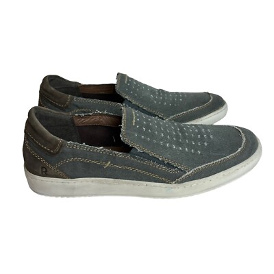 Roan by Bed Stu Shoes Mens 12 Kayson Gray Canvas Slip On Casual Sneakers