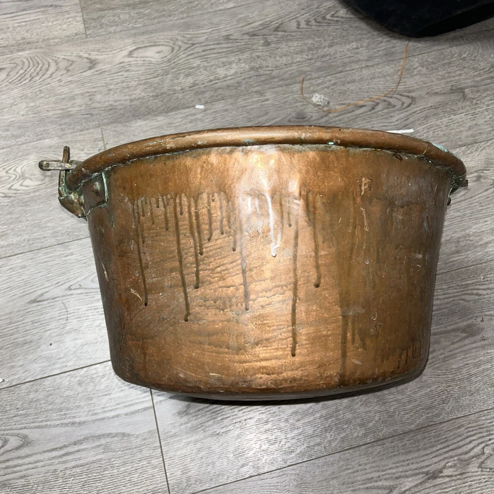 Grand chaudron en cuivre ancien - Photo 2/4