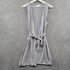 H.I.P. Cardigan Vest Womens Small Gray Sleeve...
