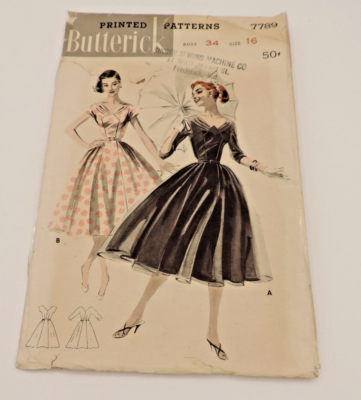 Butterick #7789 Cocktail/Swing/Audrey Hepburn Full Dress Size 16 B34  Complete | eBay