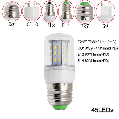 Dimmable E12 E26 E27 E14 GU10 G9 LED Corn Bulb Light Incandescent 25W - 110W SSA - Picture 12 of 20