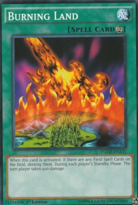 YUGIOH CARD BURNING LAND YGLD-ENA31