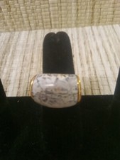 Ring Barse Size 7.5 Goldtone with Scroll Desi...