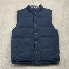 Gap Vest Men's Medium Blue Reversible Wool Blend Outdoors Snap Up Gorpcore