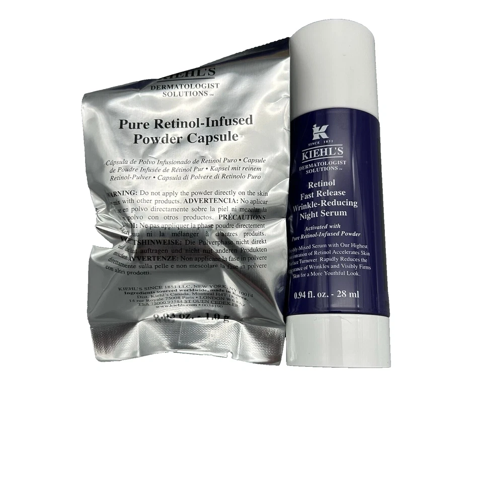 Kiehl's Retinol Fast-Release Wrinkle Reducing Night Serum 0.94oz& 1g New In Box - Image 3 of 4