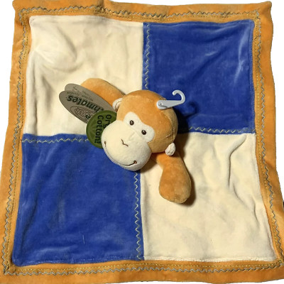 Mary Meyer Earthmates Monkey Lovey Security Baby 100% Organic Blanket Cotton 15 