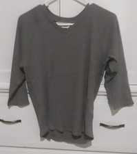 Eddie Bauer Brown/Gray Rib Knit V Neck Sweater Shirt Medium
