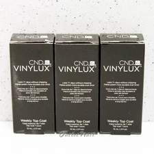 LOT 3 CND Vinylux Weekly Top Coat 15 mL/0.5 oz 7 Days Nail Lacquer Polish Set