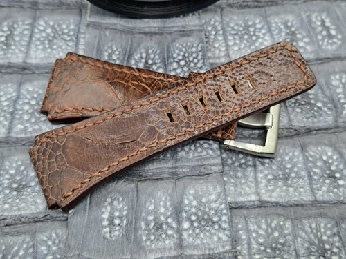 26mm/24mm Ostrich leg Leather Watch Band Bespoke Exotic Leather - Picture 4 of 8