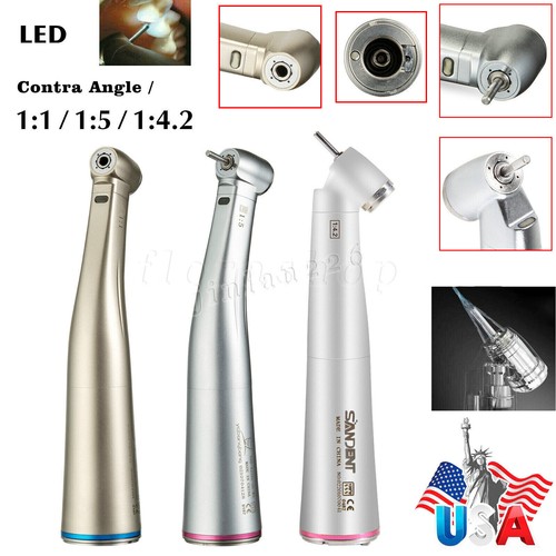 Dental 1:1 1:5 1:4.2 LED Contra Angle Increasing Handpiece Red Ring NSK Style - Picture 2 of 50